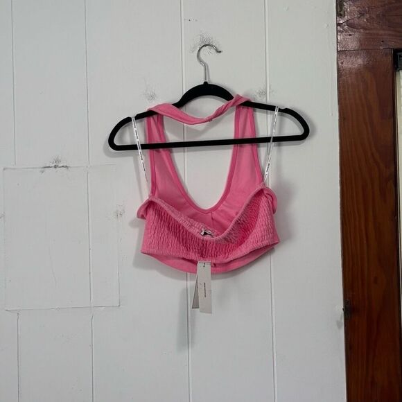 UO Juicy Couture Pink Terry Cloth Halter Crop Top NWT Y2K Size Medium - Picture 7 of 9